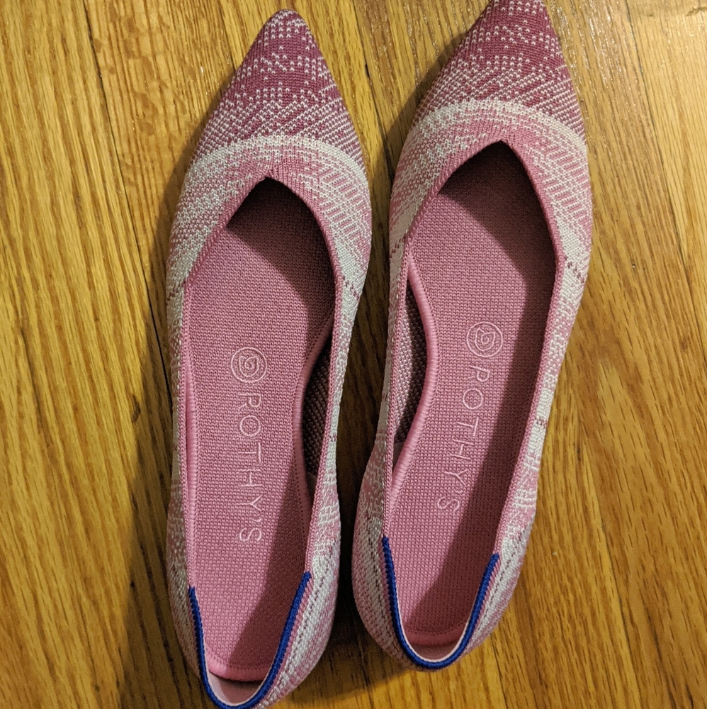Rothys pink plaid points size 9